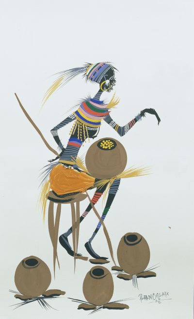 أواني الحياة. 2008 (أكريليك وغواش على ورق) بواسطة Oglafa Ebitari Perrin